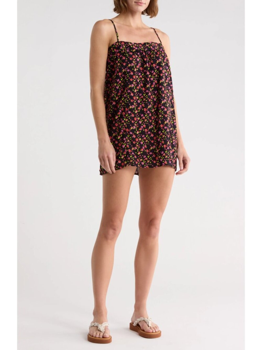 MAAJI Guilia Floral Cover-Up Minidress in Black Size Small NWT